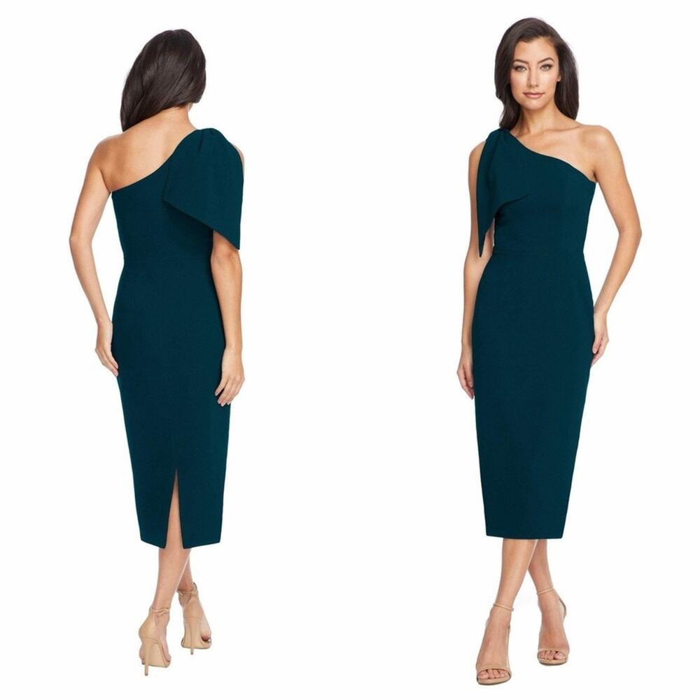NWT DRESS THE POPULATION $148 Tiffany One-Shoulder Midi Dress Plus Size XXL